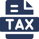 tax tax blue icon
